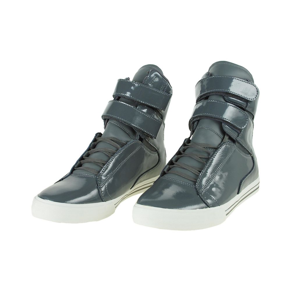 Baskets Montantes Supra TK Society Grise Grey Patent Homme | TRV-85848545